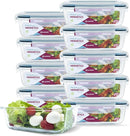 Kit 10 Potes de Vidro Herméticos 370ml – Vedação Total