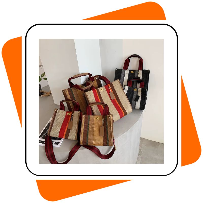 Bolsa Feminina de Lona Luxo | Grande & Pequena | Chic