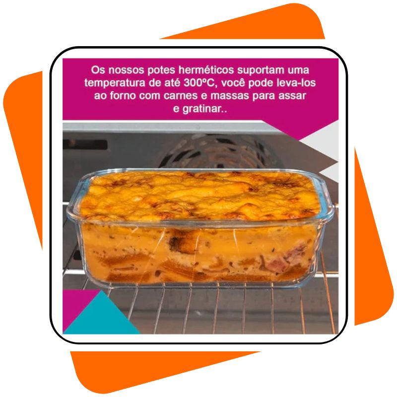 Kit 10 Potes de Vidro Herméticos 370ml – Vedação Total