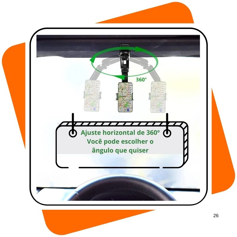 Suporte Universal para Celular 360° para Carro e Outros Usos