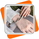 Bracelete e, ou, Anel de Metal Prateados Feminino