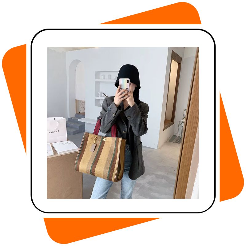 Bolsa Feminina de Lona Luxo | Grande & Pequena | Chic