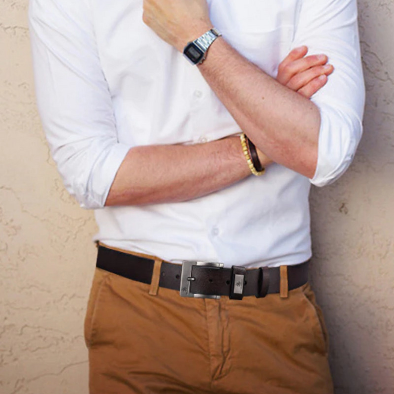 Cinto Masculino de Couro Fivela Luxo