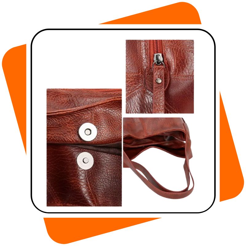 Bolsa Feminina Vintage Luxo Couro Macio Tote 3 Bolsos