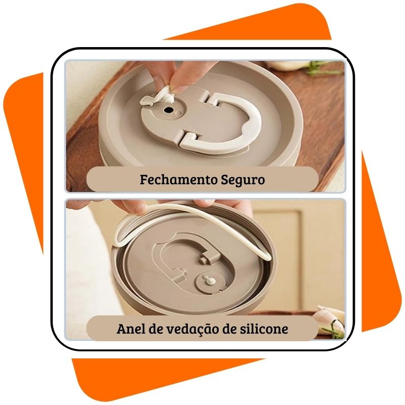 Lancheira Térmica 3 em 1 – Recipientes Empilháveis e Portáteis