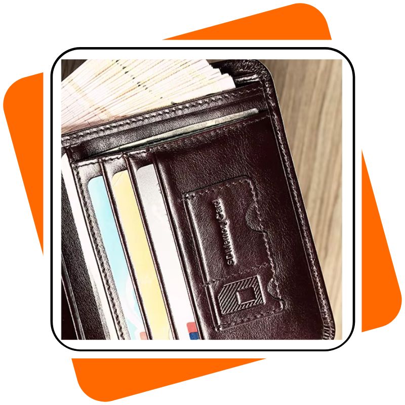 Carteira Masculina de Couro Legítimo – Proteção RFID, Compacta e Elegante