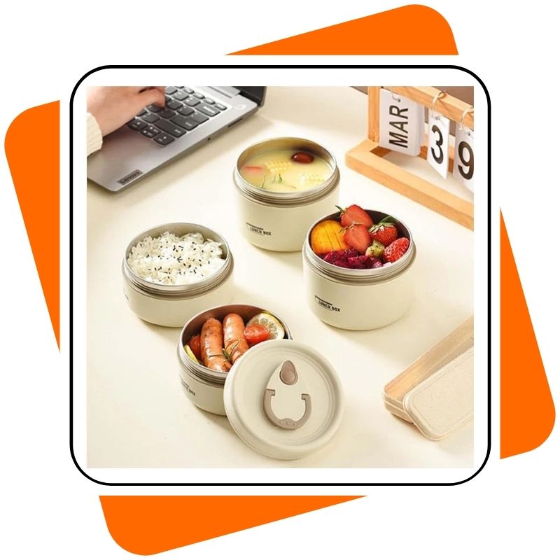 Lancheira Térmica 3 em 1 – Recipientes Empilháveis e Portáteis