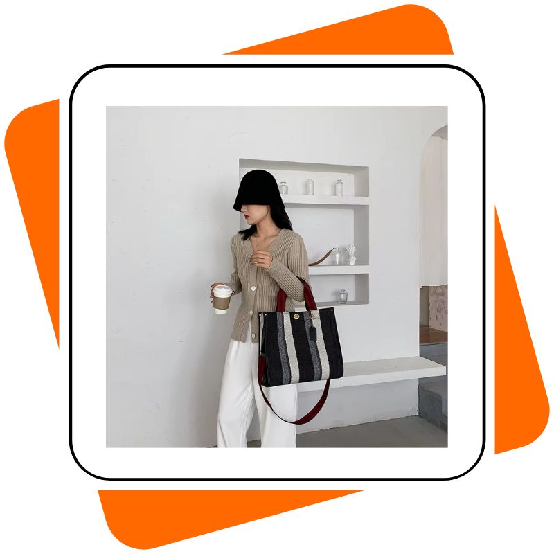 Bolsa Feminina de Lona Luxo | Grande & Pequena | Chic