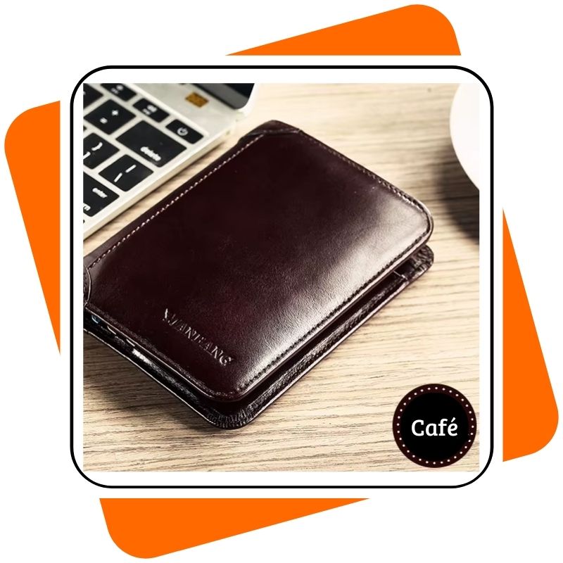 Carteira Masculina de Couro Legítimo – Proteção RFID, Compacta e Elegante