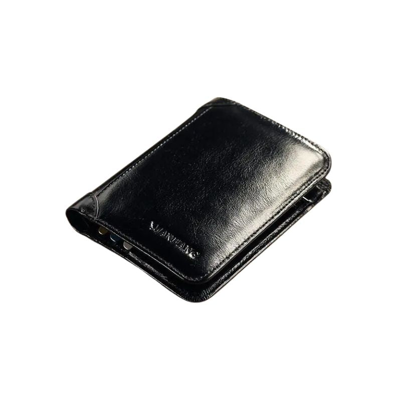 Carteira Masculina de Couro Legítimo – Proteção RFID, Compacta e Elegante