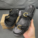 Sandálias em PU Feminina Sola Grosa Retrô Confortáveis e Seguras