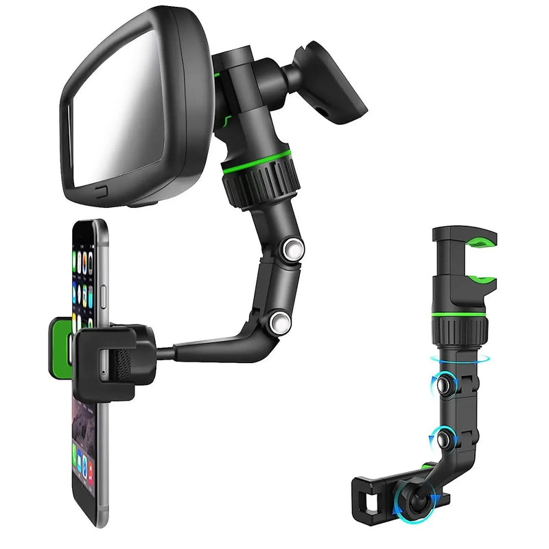 Suporte de Celular para Retrovisor | 360° Giratório, Retrátil e Multifuncional